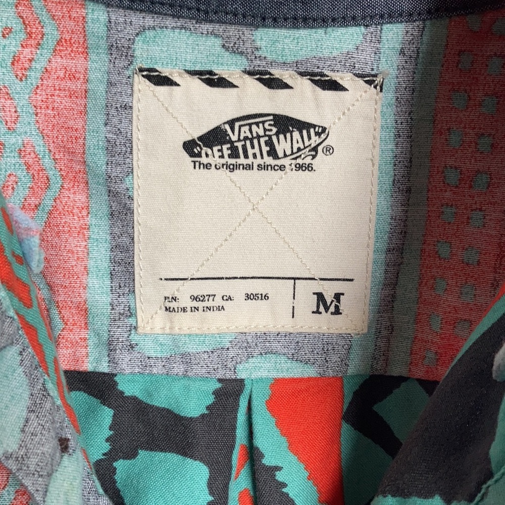 Vans Button Down With Multi Color Two Toned Print… - image 3